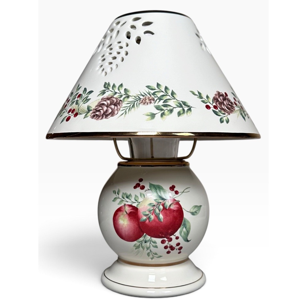 Lenox Williamsburg Boxwood & Pine Candle Lamp Votive Tealight Candleholder 10"